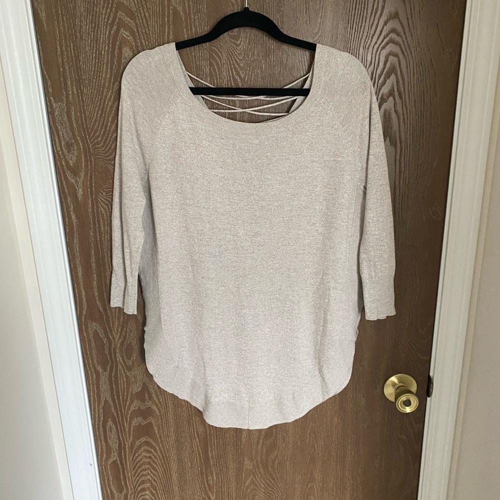 Express Tan Sweater with Criss Cross Back